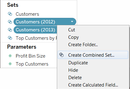Process to create a combined set.