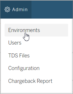 Tableau Resource Monitoring Tool Admin menu.