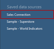 A connection menu with a highlighted button labeled Sales Connection.