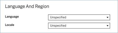 A form with fields for language and locale, and a button to save the changes.
