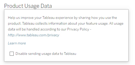 Mensaje de datos de uso del producto solicitando permiso para recopilar información sobre el uso de sus funcionalidades.