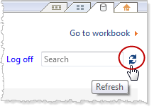 Un icono de actualización a la derecha de un campo de búsqueda.