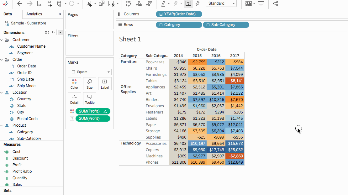 Créez un champ calculé dans Tableau.