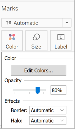 Fiche Repères avec paramètres de couleur, de taille, d’étiquette et d’effets pour les repères.