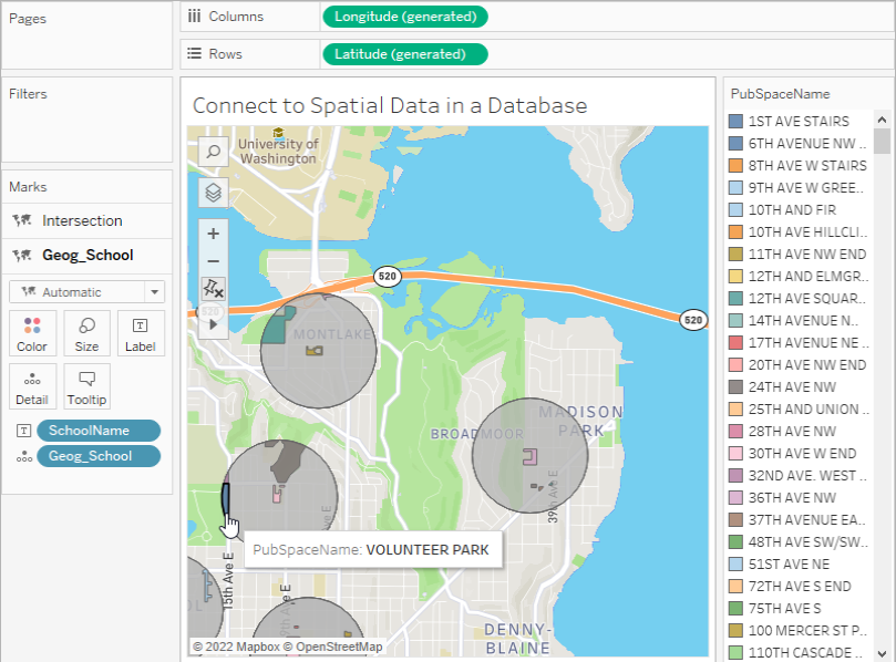 Une carte de Seattle indiquant l’emplacement de Volunteer Park et des rues et structures avoisinantes.
