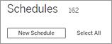 L’onglet Programmations dans Tableau Server ou Tableau Cloud affiche le bouton Nouvelles programmations.