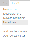 Un menu déroulant avec des options pour réorganiser vos tâches.