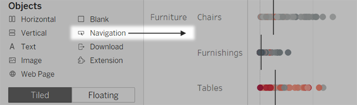 Flèche indiquant comment ajouter une page Web à un tableau de bord.