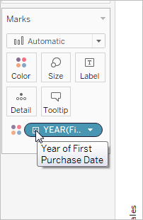 Une pile dans la fiche Repère est survolée, avec une infobulle indiquant&nbsp;: «&nbsp;année de la première date d’achat&nbsp;».