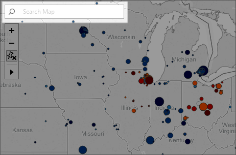 Barre d’outils pour rechercher des repères de carte.