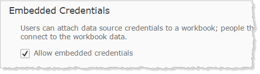 Une case à cocher pour activer les informations d’identification intégrées.