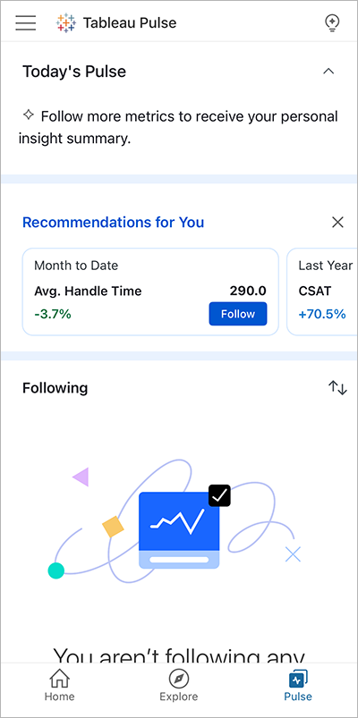 Suggerimenti sulle metriche di Tableau Pulse