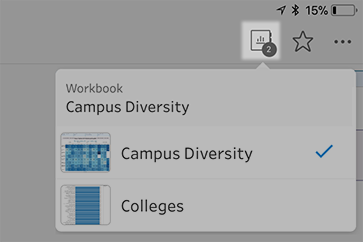 Un menu a discesa mostra due cartelle di lavoro: Diversità nel campus e College.