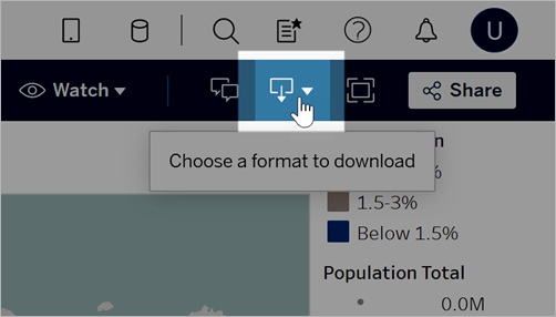 Icona di download con l’opzione di scelta del formato da scaricare.