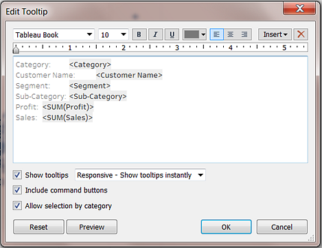 [ツールヒントの編集] ダイアログ ボックス。