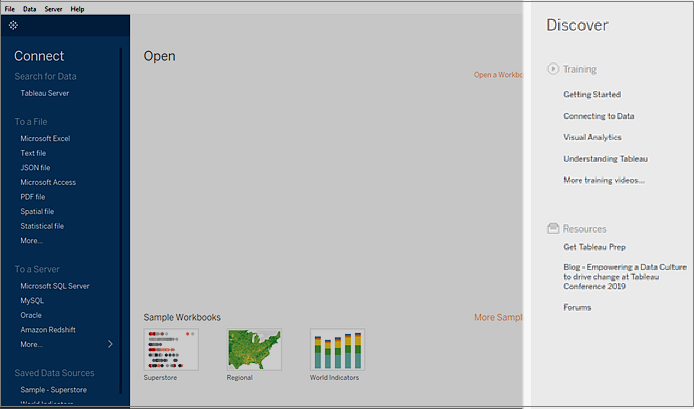 Tableau Discover 패널입니다.