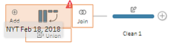 Verbinding die naar het Tableau Prep-canvas wordt gesleept en neergezet om handmatig een invoerstap aan de flow toe te voegen.