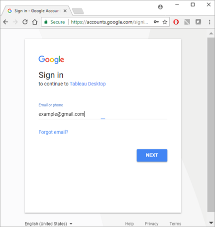 Aanmeldingsscherm van Google Drive.