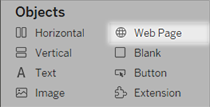 Menu met Dashboard-objecten en gehighlighte webpagina.
