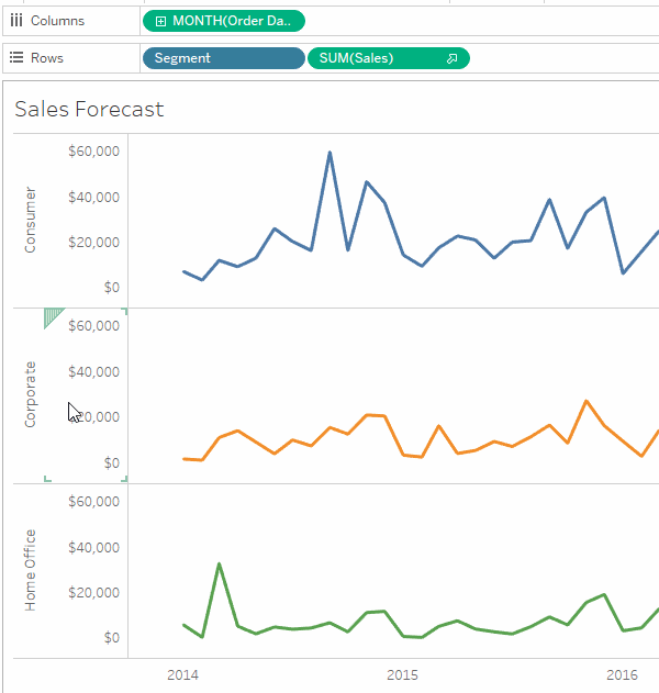 De koptekst Verbergen en Tonen.