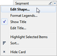 Opção Editar forma destacada no menu suspenso Segmento.