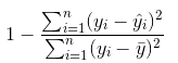 Formeln för beräkning av determinationskoefficienten.