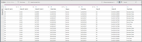 มุมมองตารางกริดข้อมูลในโฟลว์ Tableau Prep เท่านั้น