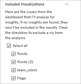 แผงการกำหนดค่า Agent แดชบอร์ดของ Tableau Agent ที่แสดงส่วนการแสดงเป็นภาพที่รวม