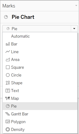 已选择“饼图标记”类型的“标记”卡下拉菜单。