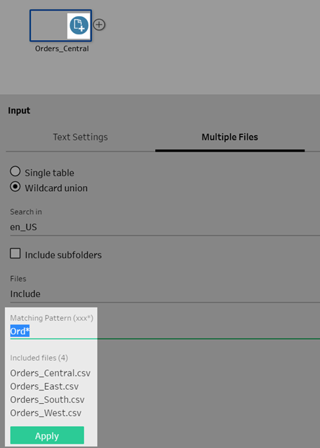 使用匹配模式的輸入聯集。